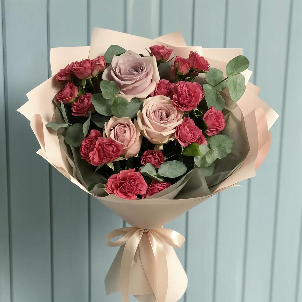 Букет цветов из: Гвоздики и Розы в городе Сатка