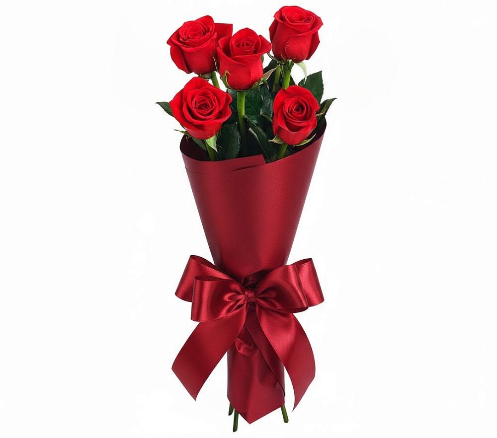 Букет 5 Красных роз Эдлесс Лав в городе Сатка