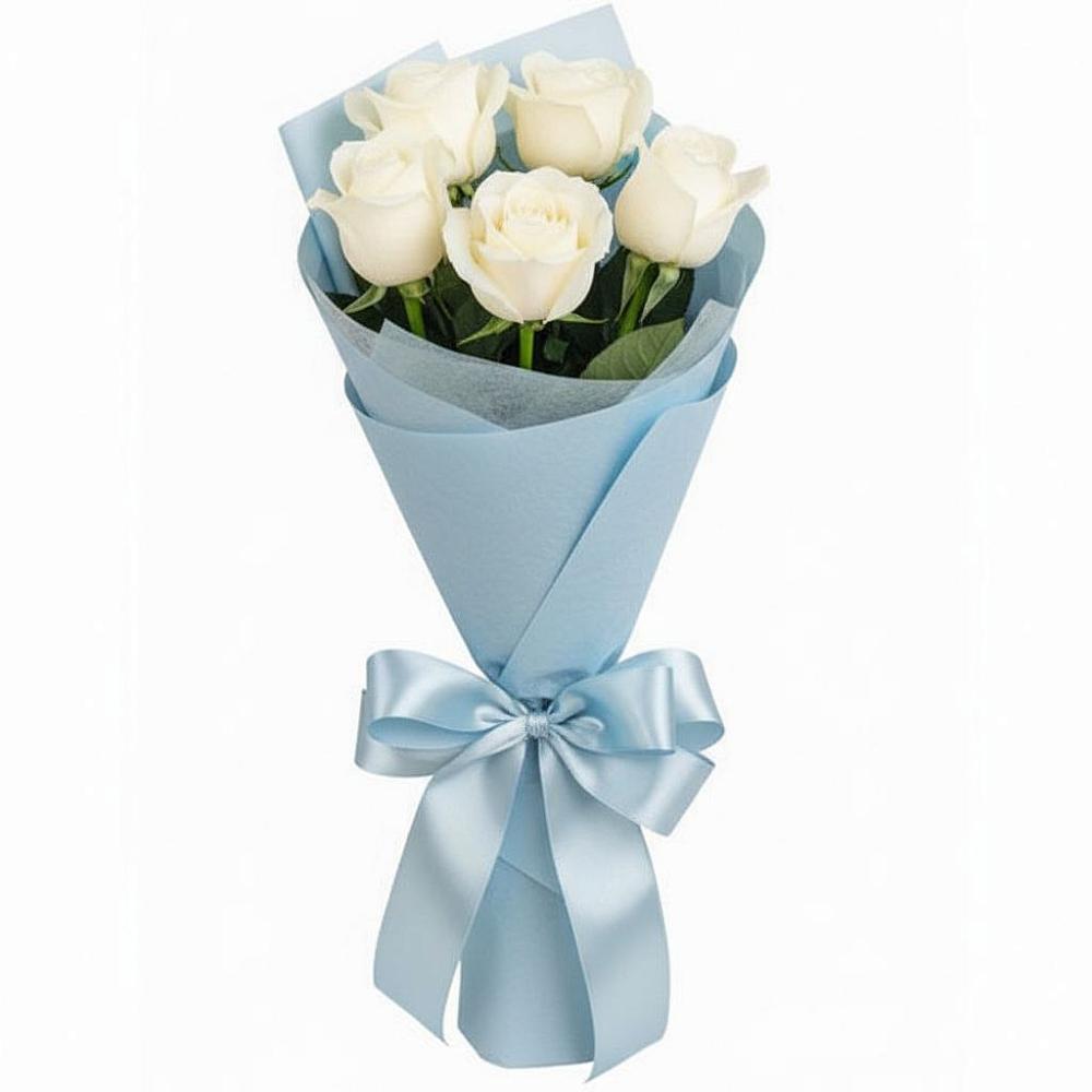 Букет 5 Белых роз Проуд в городе Сатка