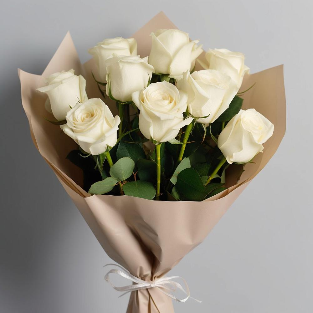 Букет 9 Белых роз Эдлесс Лав в городе Сатка