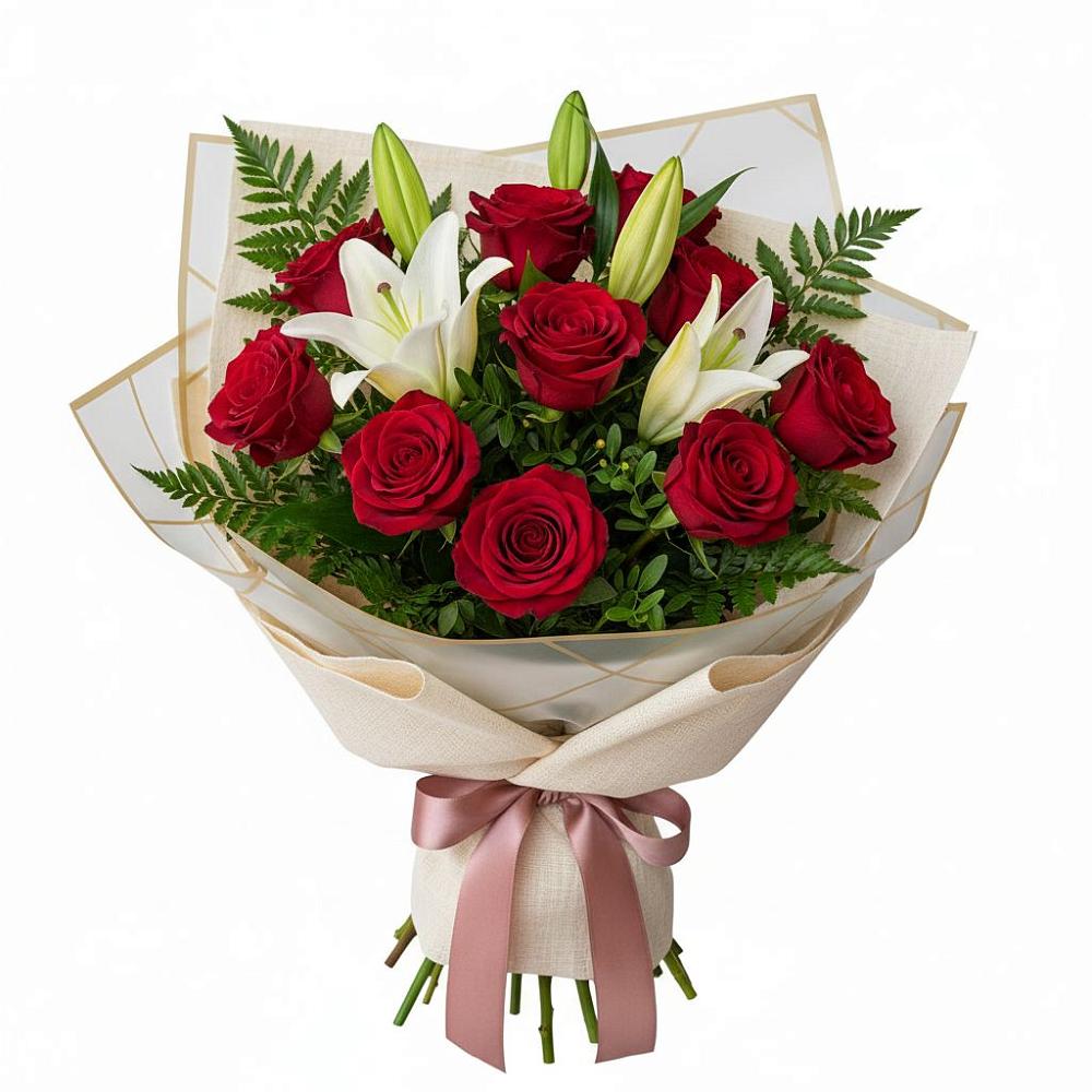 Букет цветов из: Лилии и Розы в городе Сатка