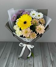 Букет цветов из:  Розы, Герберы и Хризантемы в городе Сатка
