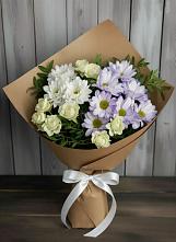 Букет цветов из:  Хризантемы и Розы в городе Сатка