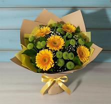 Букет цветов из:  Герберы и Хризантемы в городе Сатка