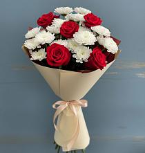 Букет цветов из:  Розы и Хризантемы в городе Сатка