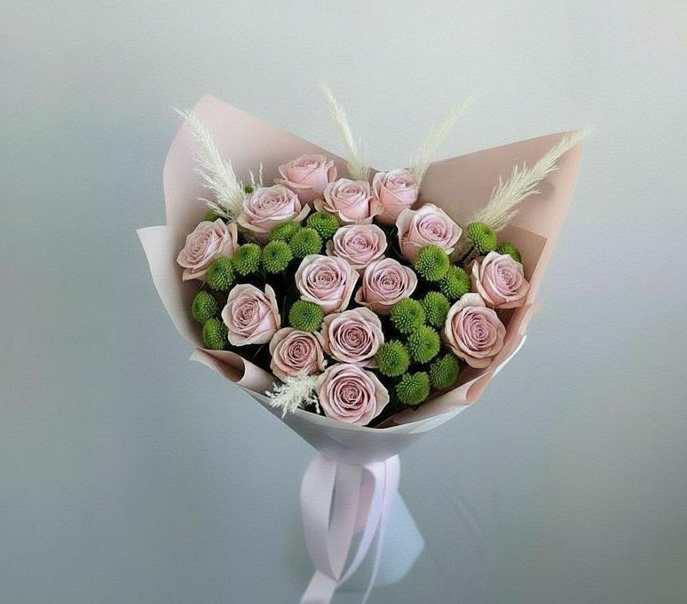 Букет цветов из: Розы и Хризантемы в городе Сатка