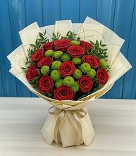 Букет цветов из:  Розы и Хризантемы в городе Сатка