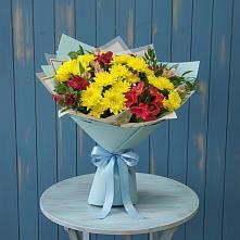 Букет цветов из:  Альстромерии и Хризантемы в городе Сатка