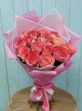 Букет 15 Розовых роз Равель #REPLACE_PRED# городе Сатка
